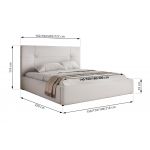 Łóżko tapicerowane CALERIO CLASSIC 180x200 - materac pocket - biały, ekoskóra