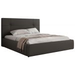 Łóżko tapicerowane CALERIO CLASSIC 140x200 - materac pocket - szary, ekoskóra