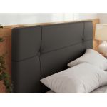 Łóżko tapicerowane CALERIO CLASSIC 160x200 - materac pocket - szary, ekoskóra