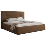 Łóżko tapicerowane CALERIO CLASSIC 180x200 - brązowy, ekoskóra