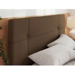 Łóżko tapicerowane CALERIO CLASSIC 180x200 - materac piankowy - brązowy, ekoskóra
