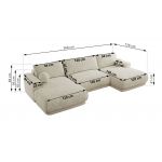 Narożnik RINA U - uniwersalny - kremowy, szenil grubo tkany