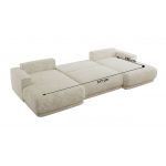 Narożnik RINA U - uniwersalny - kremowy, szenil grubo tkany