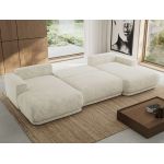 Narożnik RINA U - uniwersalny - kremowy, szenil grubo tkany