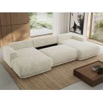 Narożnik RINA U - uniwersalny - kremowy, szenil grubo tkany