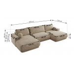 Narożnik RINA U - uniwersalny - beżowy, szenil grubo tkany