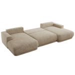 Narożnik RINA U - uniwersalny - beżowy, szenil grubo tkany