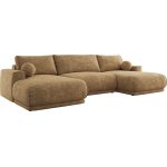 Narożnik RINA U - uniwersalny - jasnobrązowy, szenil grubo tkany