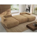 Narożnik RINA U - uniwersalny - jasnobrązowy, szenil grubo tkany