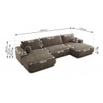 Narożnik RINA U - uniwersalny - brązowy, szenil grubo tkany