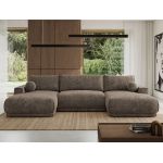 Narożnik RINA U - uniwersalny - brązowy, szenil grubo tkany