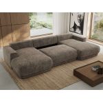 Narożnik RINA U - uniwersalny - brązowy, szenil grubo tkany