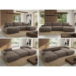 Narożnik RINA U - uniwersalny - brązowy, szenil grubo tkany