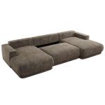 Narożnik RINA U - uniwersalny - brązowy, szenil grubo tkany