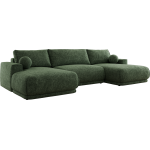 Narożnik RINA U - uniwersalny - ciemnozielony, szenil grubo tkany