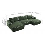 Narożnik RINA U - uniwersalny - ciemnozielony, szenil grubo tkany