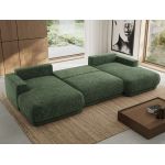 Narożnik RINA U - uniwersalny - ciemnozielony, szenil grubo tkany