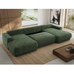 Narożnik RINA U - uniwersalny - ciemnozielony, szenil grubo tkany