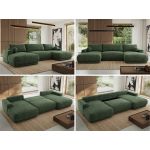 Narożnik RINA U - uniwersalny - ciemnozielony, szenil grubo tkany