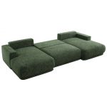 Narożnik RINA U - uniwersalny - ciemnozielony, szenil grubo tkany