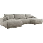 Narożnik RINA U - uniwersalny - jasnoszary, szenil grubo tkany