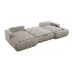 Narożnik RINA U - uniwersalny - jasnoszary, szenil grubo tkany