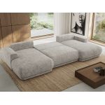 Narożnik RINA U - uniwersalny - jasnoszary, szenil grubo tkany