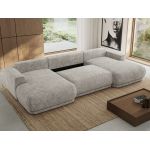 Narożnik RINA U - uniwersalny - jasnoszary, szenil grubo tkany