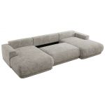 Narożnik RINA U - uniwersalny - jasnoszary, szenil grubo tkany