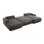 Narożnik RINA U - uniwersalny - szary, szenil grubo tkany