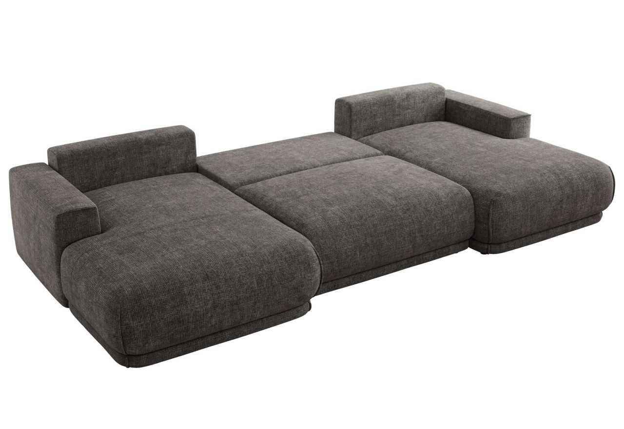 Narożnik RINA U - uniwersalny - szary, szenil grubo tkany