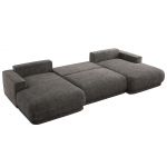 Narożnik RINA U - uniwersalny - szary, szenil grubo tkany