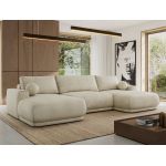 Narożnik RINA U - uniwersalny - beżowy, welwet