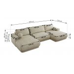 Narożnik RINA U - uniwersalny - beżowy, welwet