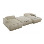 Narożnik RINA U - uniwersalny - beżowy, welwet