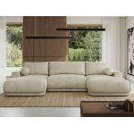 Narożnik RINA U - uniwersalny - beżowy, welwet