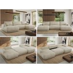 Narożnik RINA U - uniwersalny - beżowy, welwet