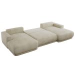 Narożnik RINA U - uniwersalny - beżowy, welwet