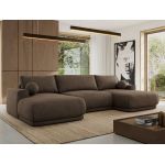 Narożnik RINA U - uniwersalny - brązowy, welwet