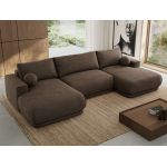 Narożnik RINA U - uniwersalny - brązowy, welwet