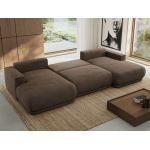 Narożnik RINA U - uniwersalny - brązowy, welwet