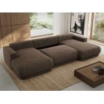 Narożnik RINA U - uniwersalny - brązowy, welwet