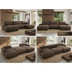 Narożnik RINA U - uniwersalny - brązowy, welwet