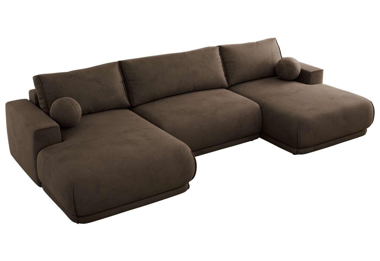 Narożnik RINA U - uniwersalny - brązowy, welwet