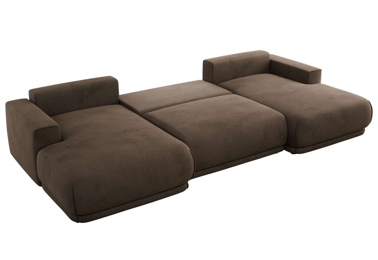 Narożnik RINA U - uniwersalny - brązowy, welwet