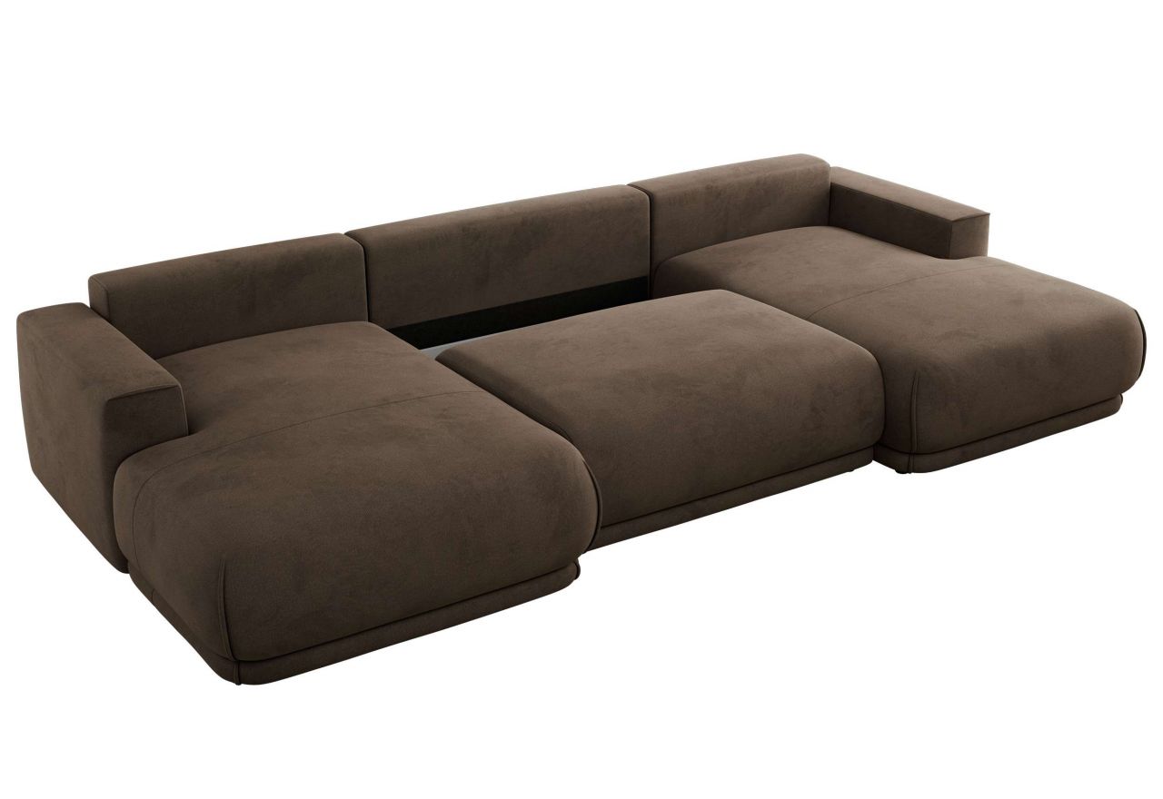 Narożnik RINA U - uniwersalny - brązowy, welwet