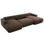 Narożnik RINA U - uniwersalny - brązowy, welwet