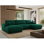 Narożnik RINA U - uniwersalny - ciemnozielony, welwet