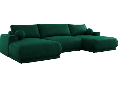 Narożnik RINA U - uniwersalny - ciemnozielony, welwet