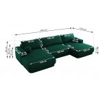 Narożnik RINA U - uniwersalny - ciemnozielony, welwet